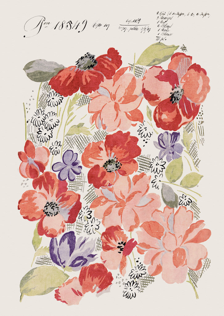 No.044 - Bloomsbury Blooms  - Vintage Archive Poster Prints