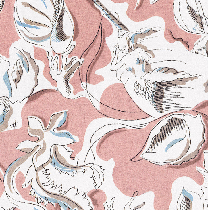 Dalis mermaid wallpaper in blush pink