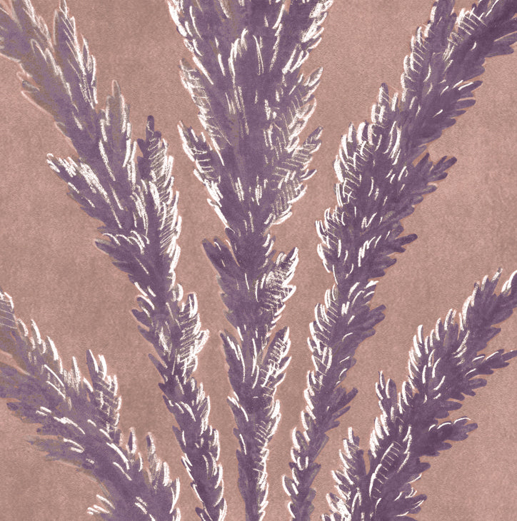 lavender vintage wallpaper in colourway purple haze