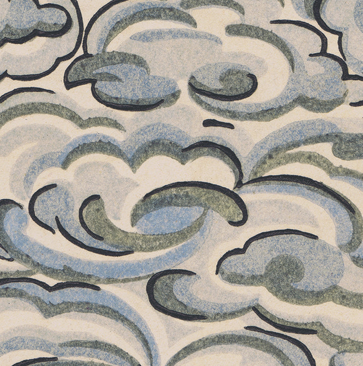 kumo clouds fabric wallpaper