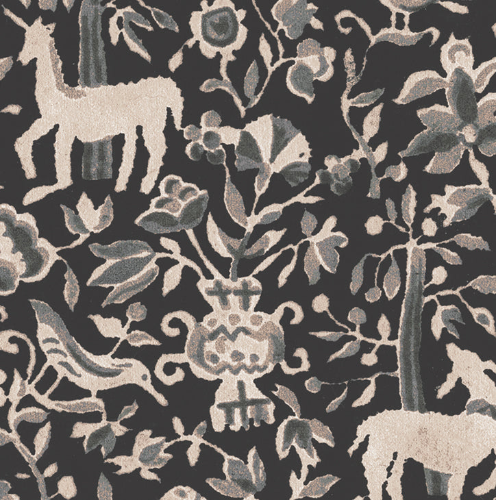 mon seul desir vintage wallpaper - colourway in ink