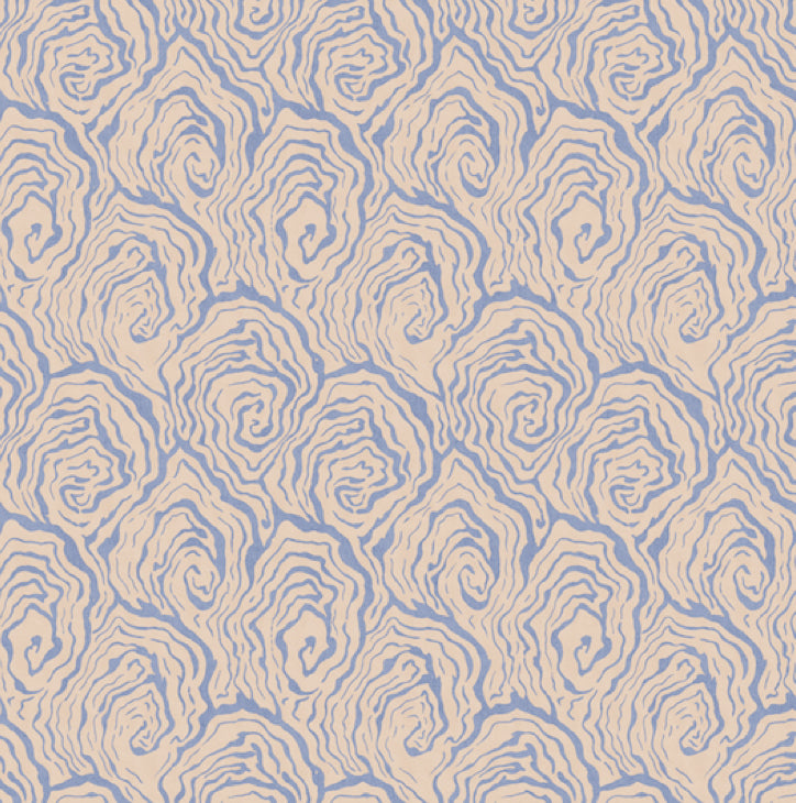 oyster vintage wallpaper in colourway pearl blue