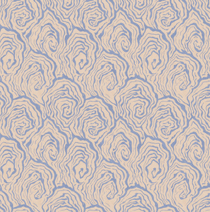 oyster vintage wallpaper in colourway pearl blue