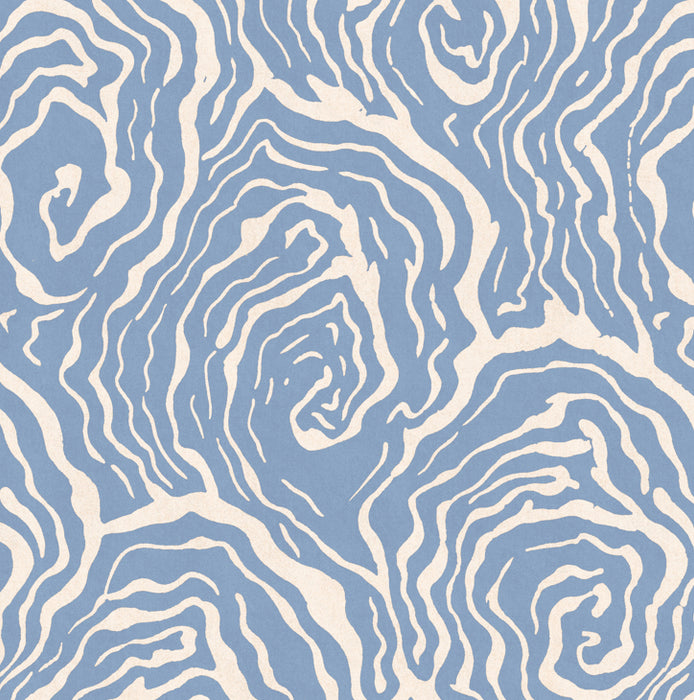 Oysters - in Blue Foam - Wallpaper