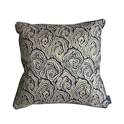 oysters linen cushion in the colour monochrome