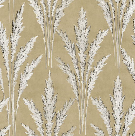 pampas vintage wallpaper in colourway gold