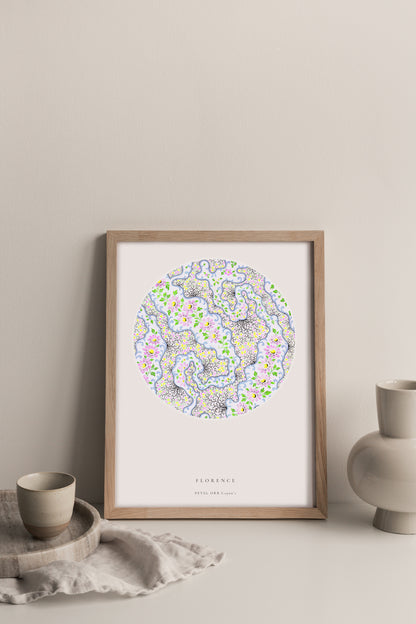 No.080 - Florence Petal Orbs - Vintage Archive Poster Prints