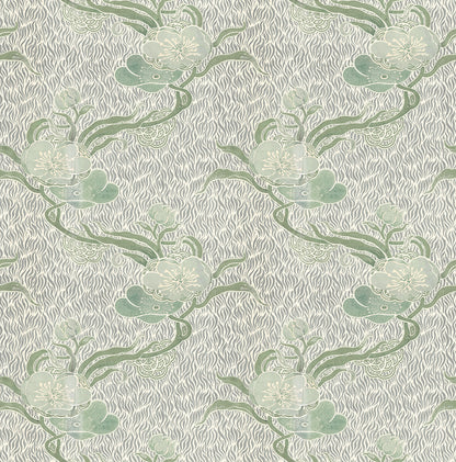 nouveau blossom wallpaper in colourway verte 