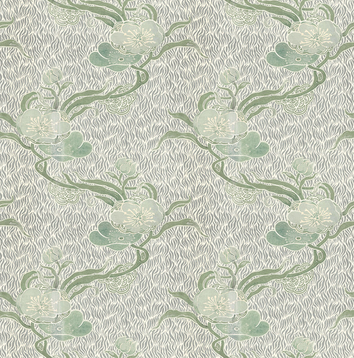 Nouveau Blossom - Verte - Wallpaper