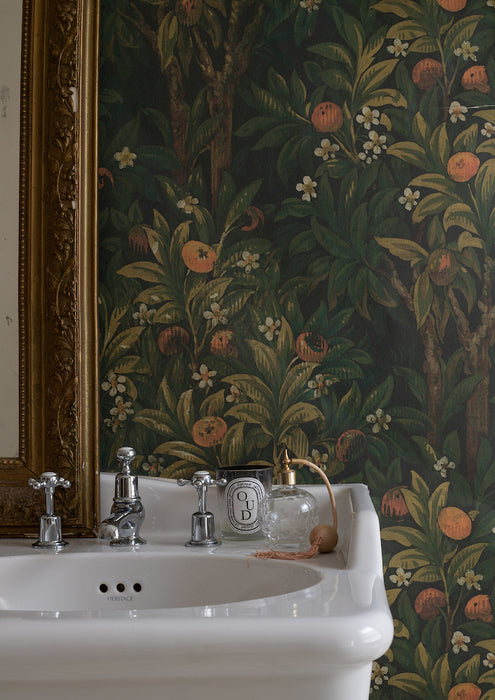 Orange Blossoms - Grove Greens - Wallpaper