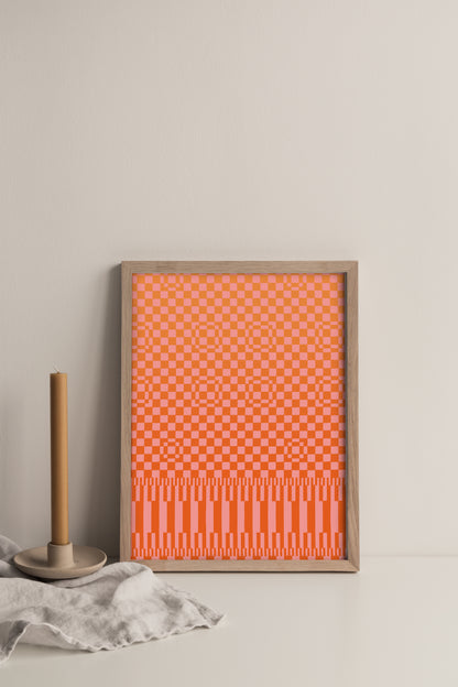 Pixel Piano - Blush - Vintage Archive Poster Prints