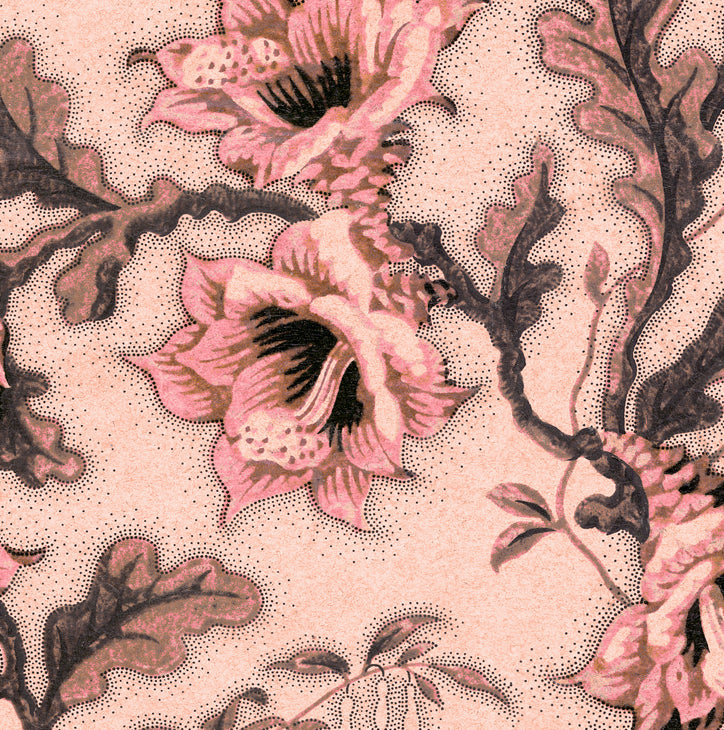 Secret garden vintage wallpaper in colourway rose