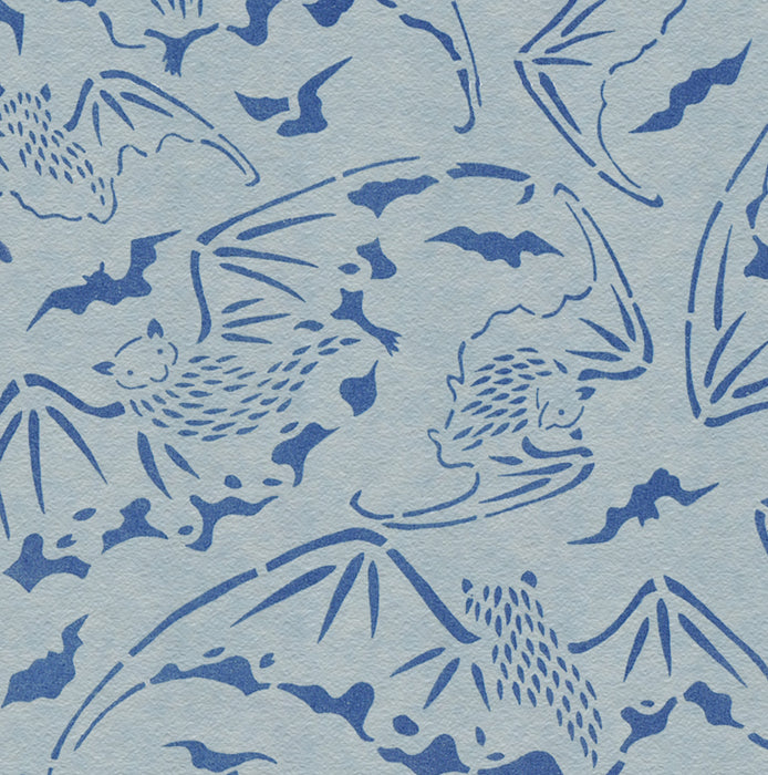 Tokyo Bats - Indigo - Wallpaper