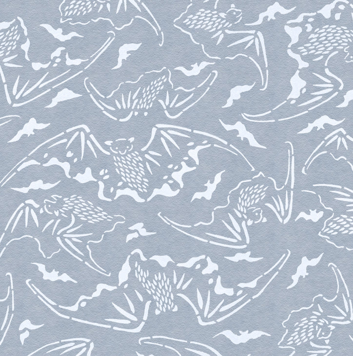 Tokyo Bats - mist - vintage Wallpaper