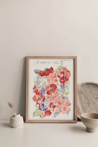 No.044 - Bloomsbury Blooms  - Vintage Archive Poster Prints